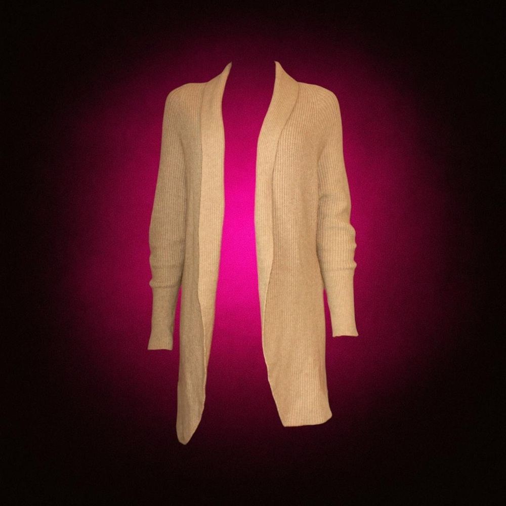 Tan / beige longline knit longline cardigan